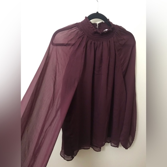 JOIE Womens Limited Edition Lined Long Sleeve Smocked Neckline Blouse Size XL - Picture 8 of 16